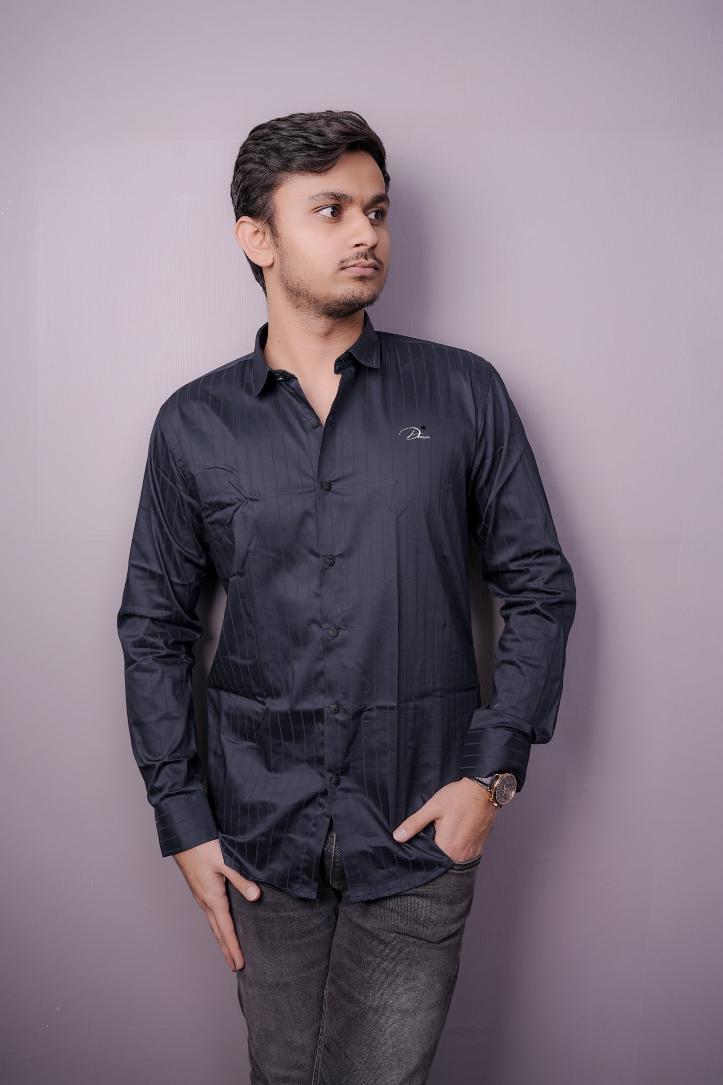 Midnight Navy Blue (very deep, almost blackish blue)