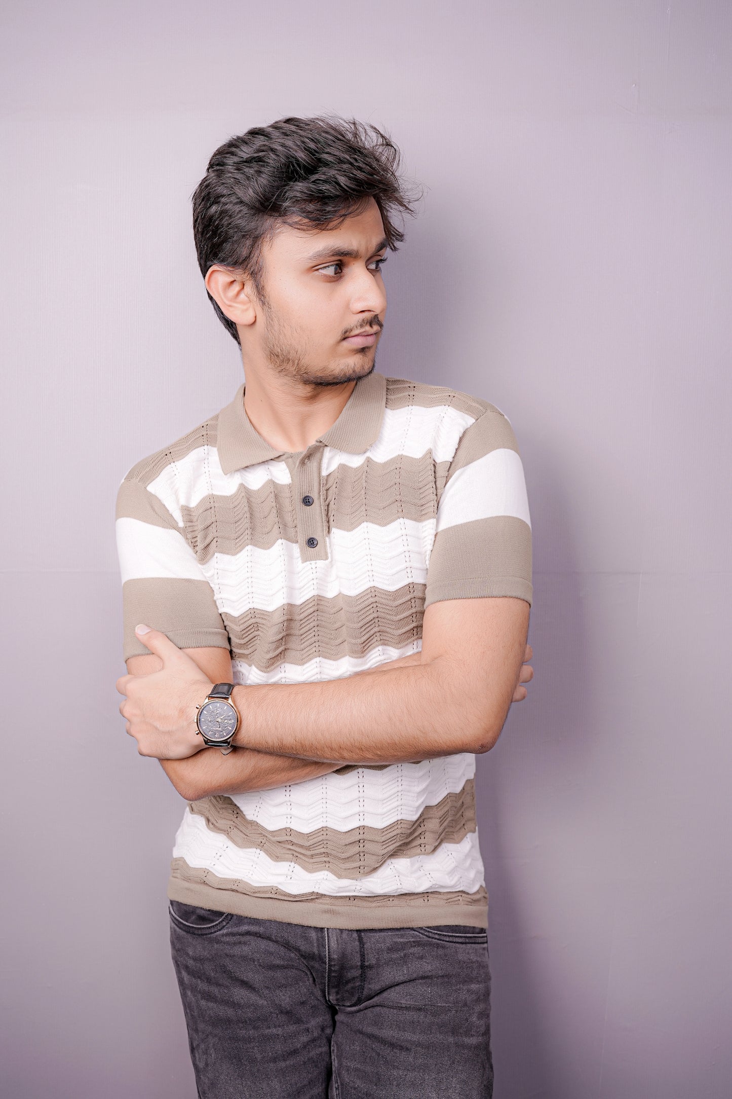 Desert Wave Textured Polo Shirt