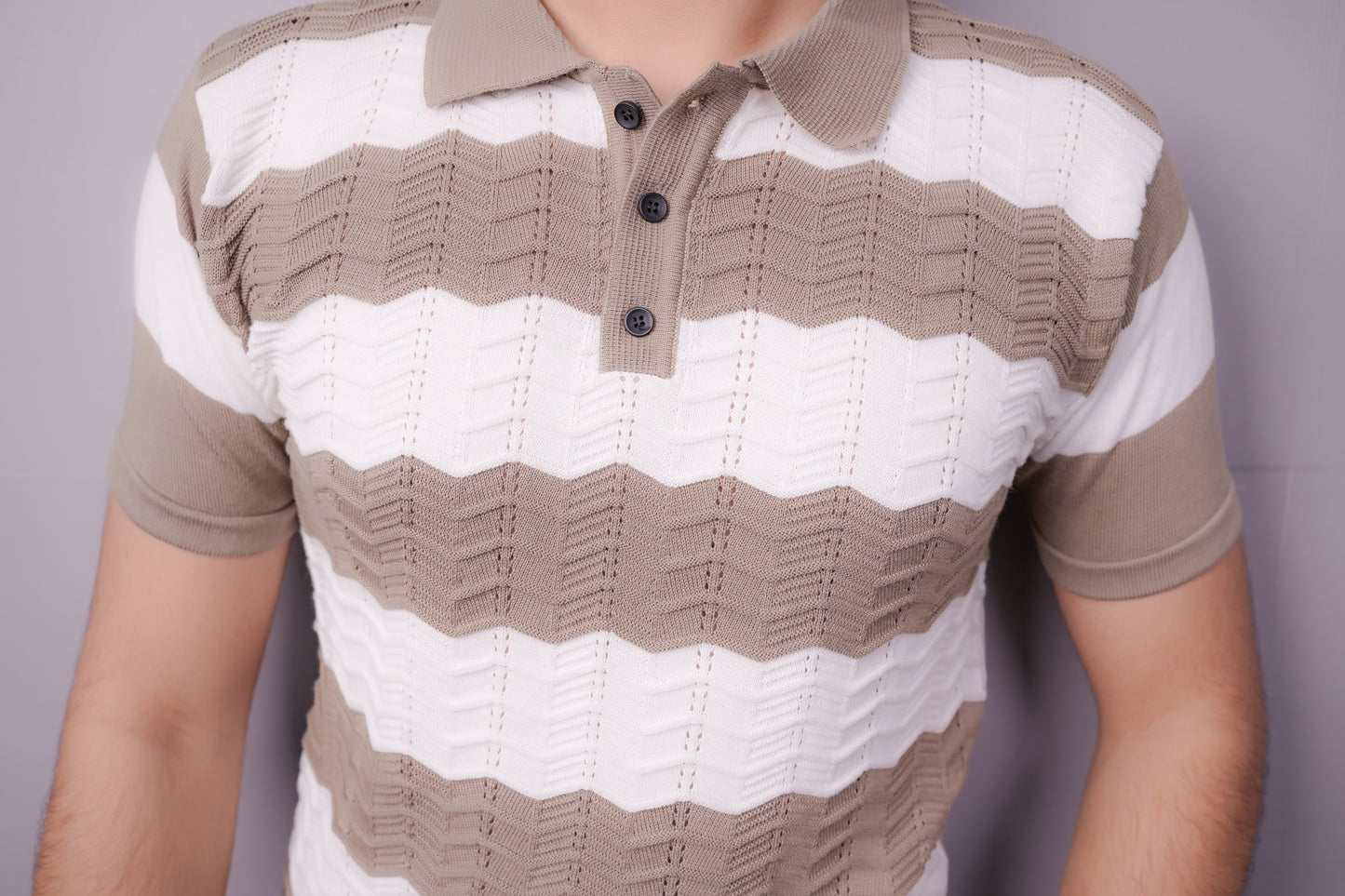 Desert Wave Textured Polo Shirt