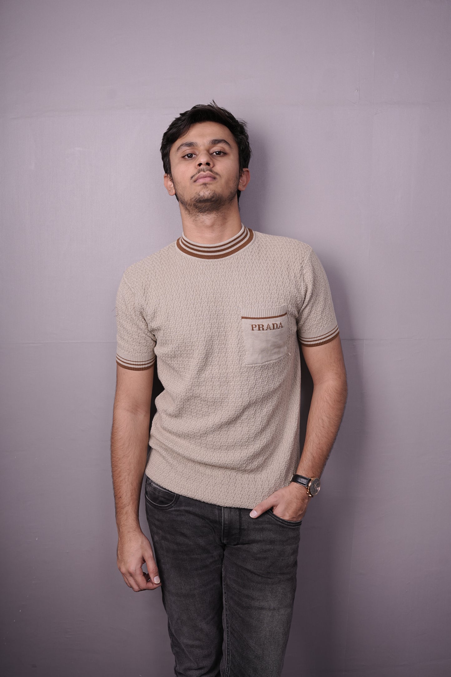 Ivory Knit Luxe Polo – Premium Textured Edition