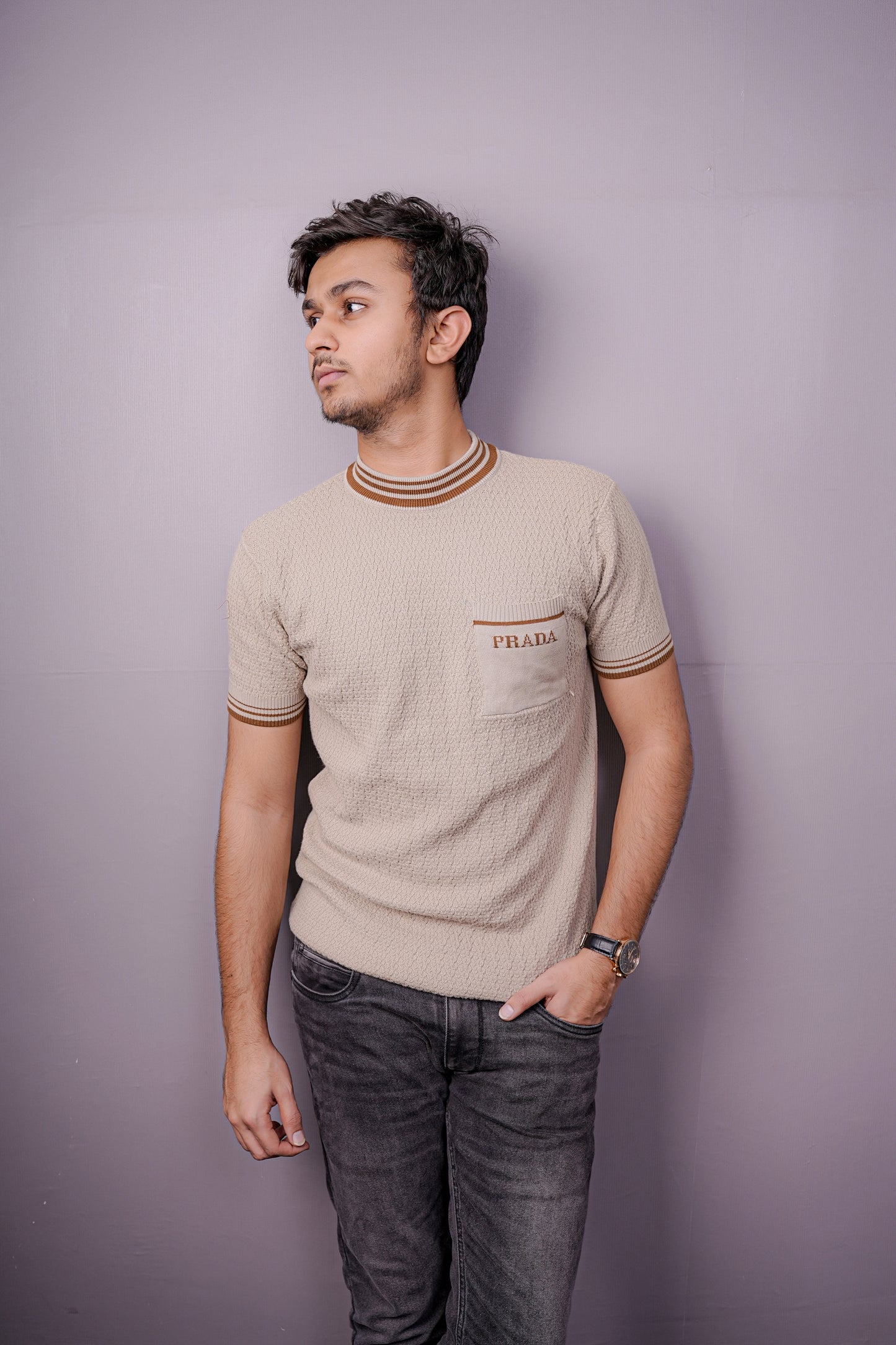 Ivory Knit Luxe Polo – Premium Textured Edition
