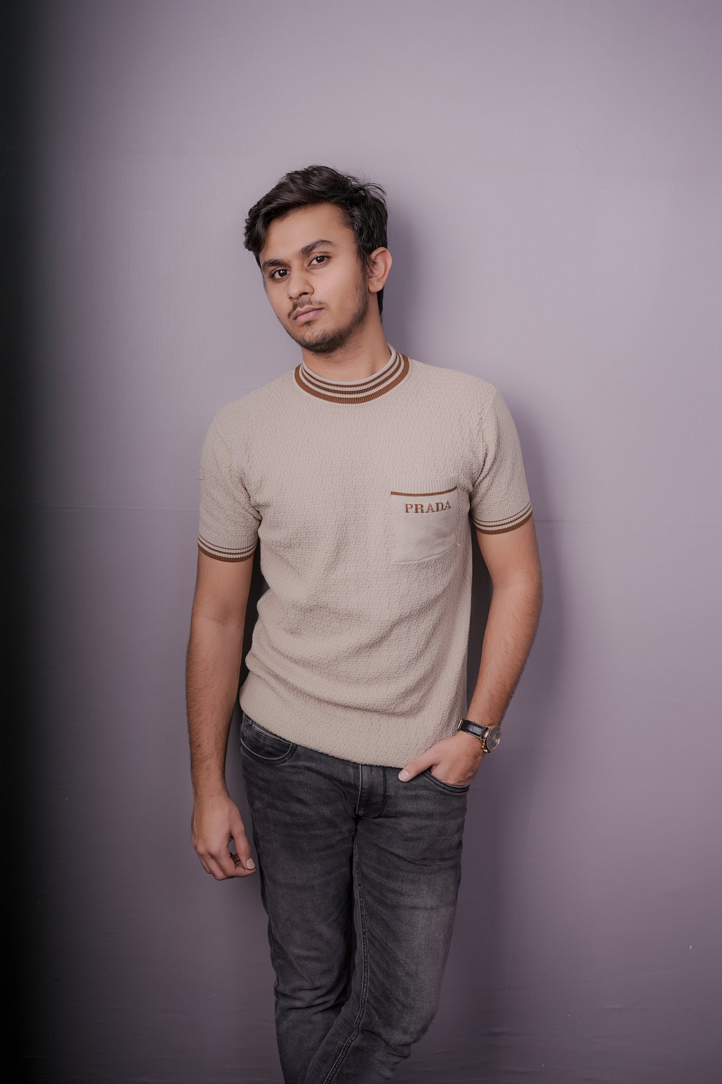 Ivory Knit Luxe Polo – Premium Textured Edition