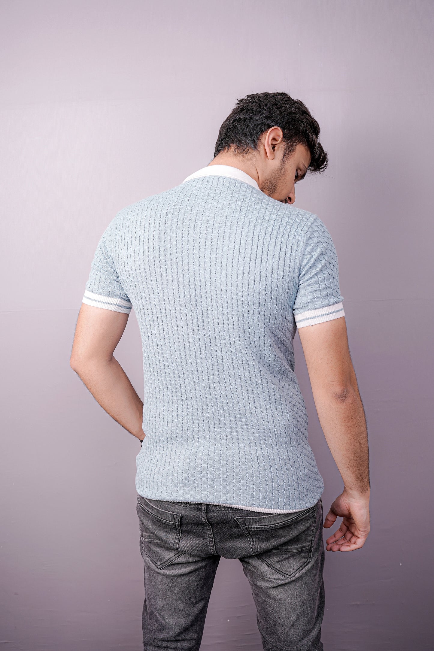 Overlays Sky Blue Polo – Street Luxe Knit Edition