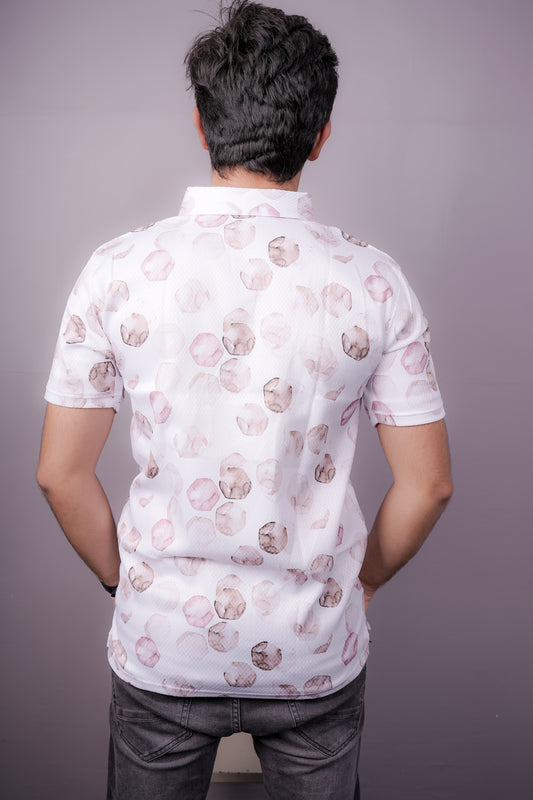 Ink Blush Abstract Polo – Modern Artwear for the Bold