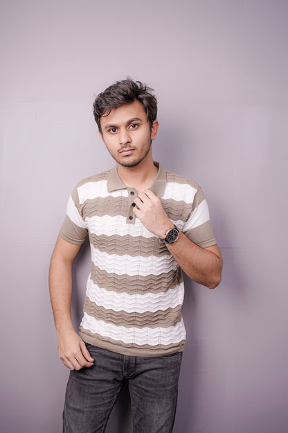 Desert Wave Textured Polo Shirt