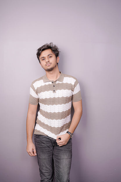 Desert Wave Textured Polo Shirt