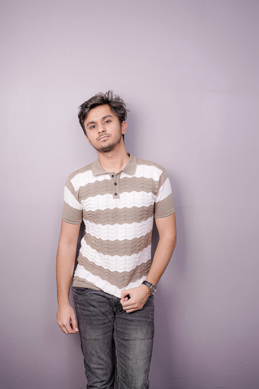 Desert Wave Textured Polo Shirt