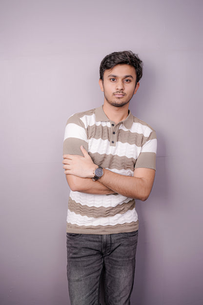 Desert Wave Textured Polo Shirt