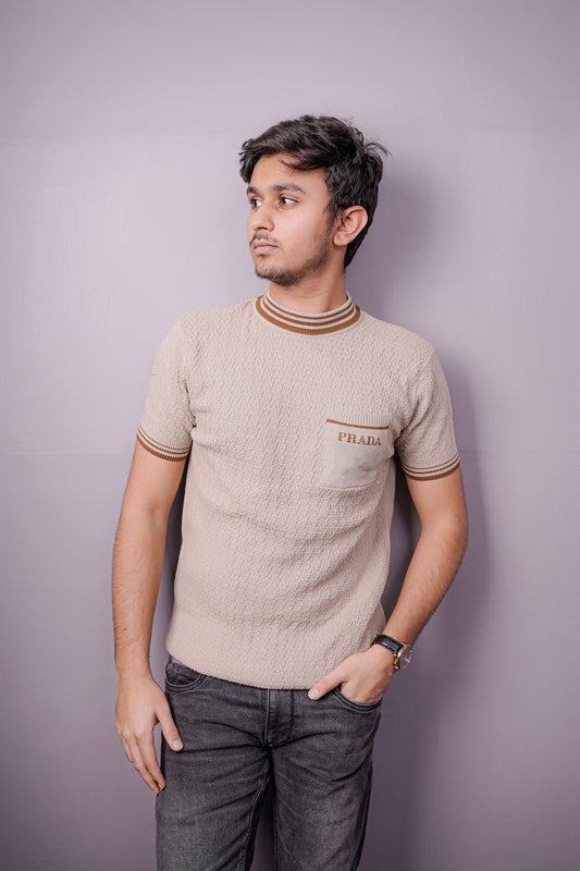 Ivory Knit Luxe Polo – Premium Textured Edition