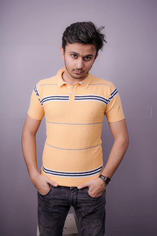 Retro Lemon Knit Polo – Summer Throwback Edition