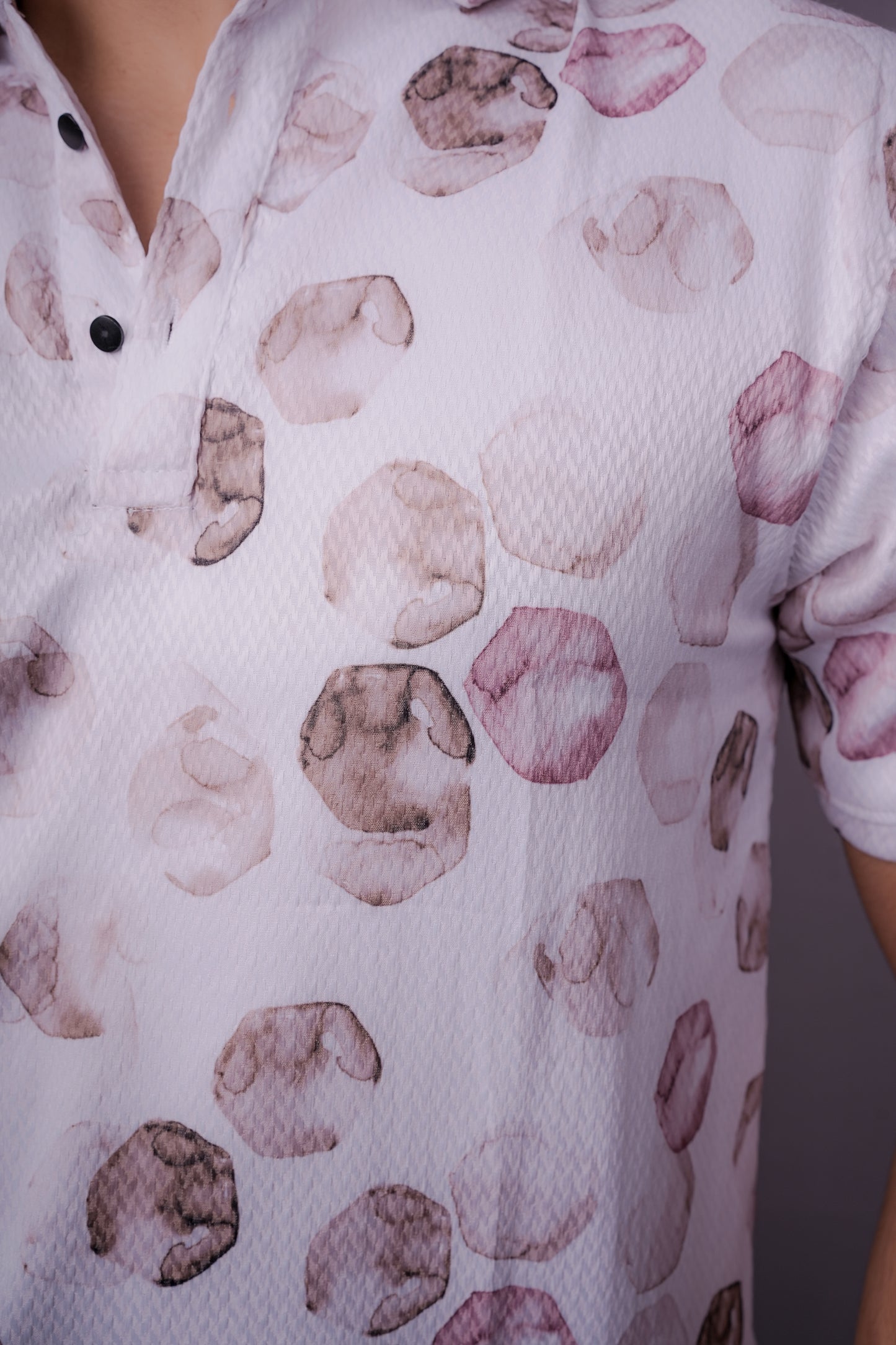 Ink Blush Abstract Polo – Modern Artwear for the Bold